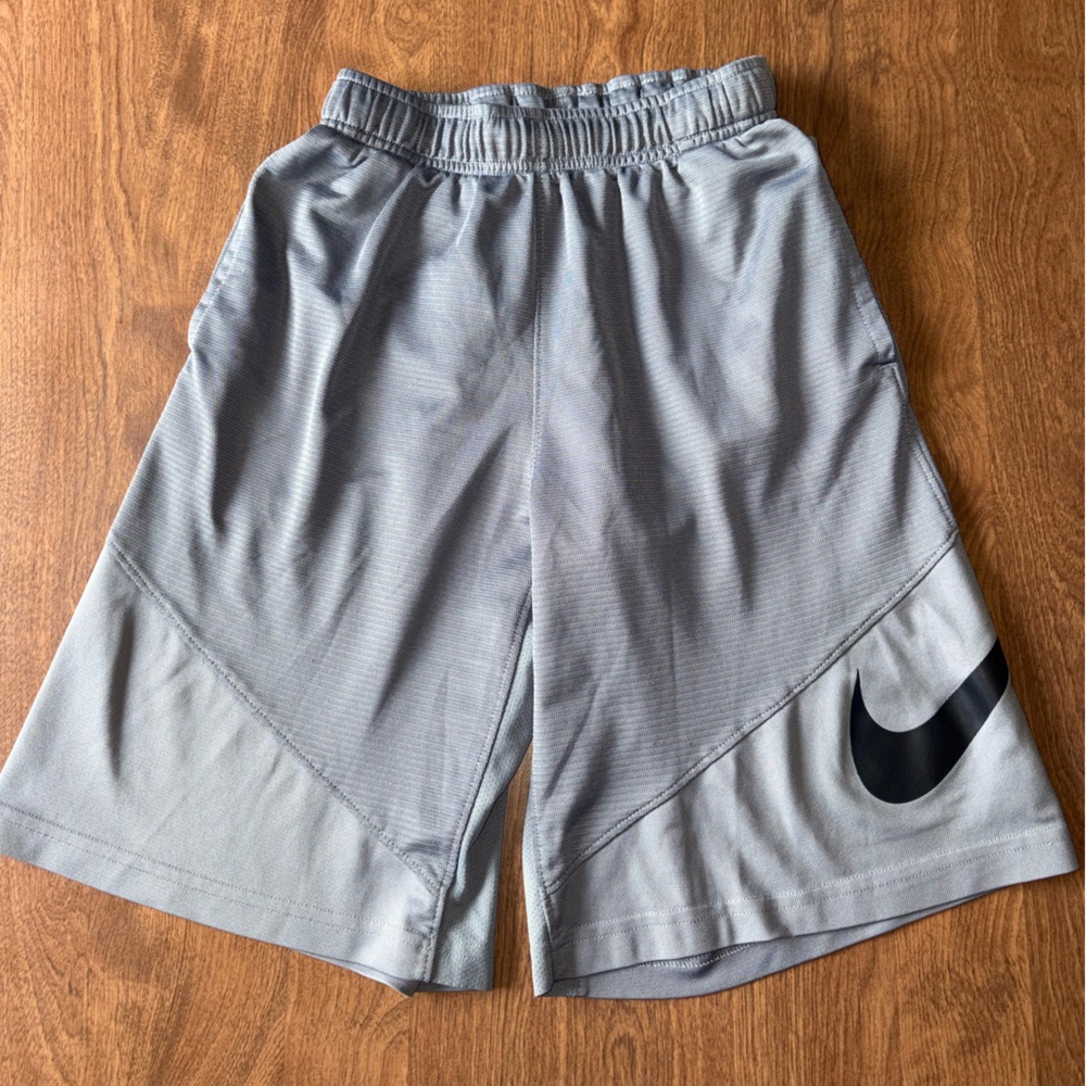 Nike Gray Dri-FIT Athletic Shorts with Black Logo